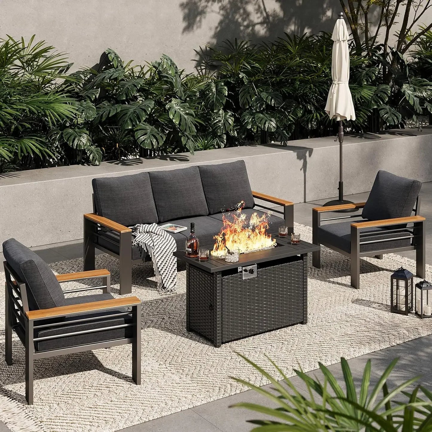 Outdoor Patio Furniture Set, with Coffee Table