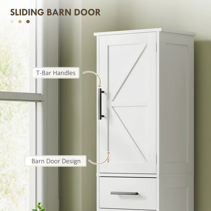 67" Tall Bathroom Storage Cabinet with Drawer