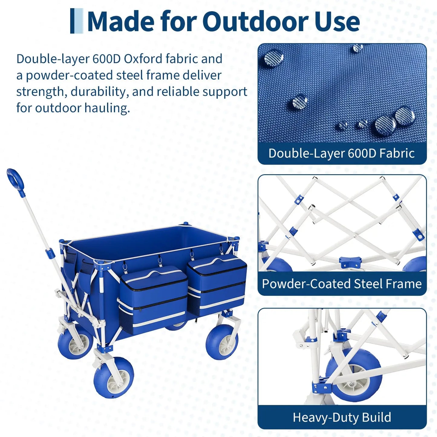 Folding Heavy Duty Beach Wagon Holds 460LBS