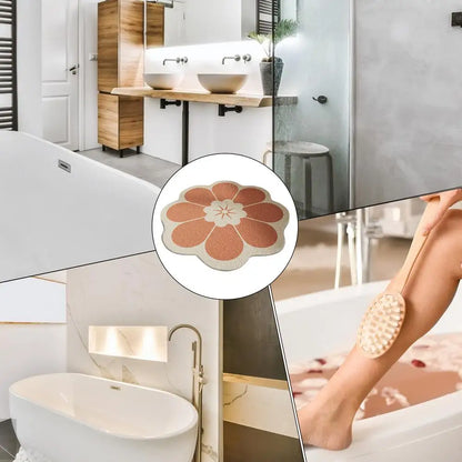 Round Flower Bathroom Mat Quick Drying