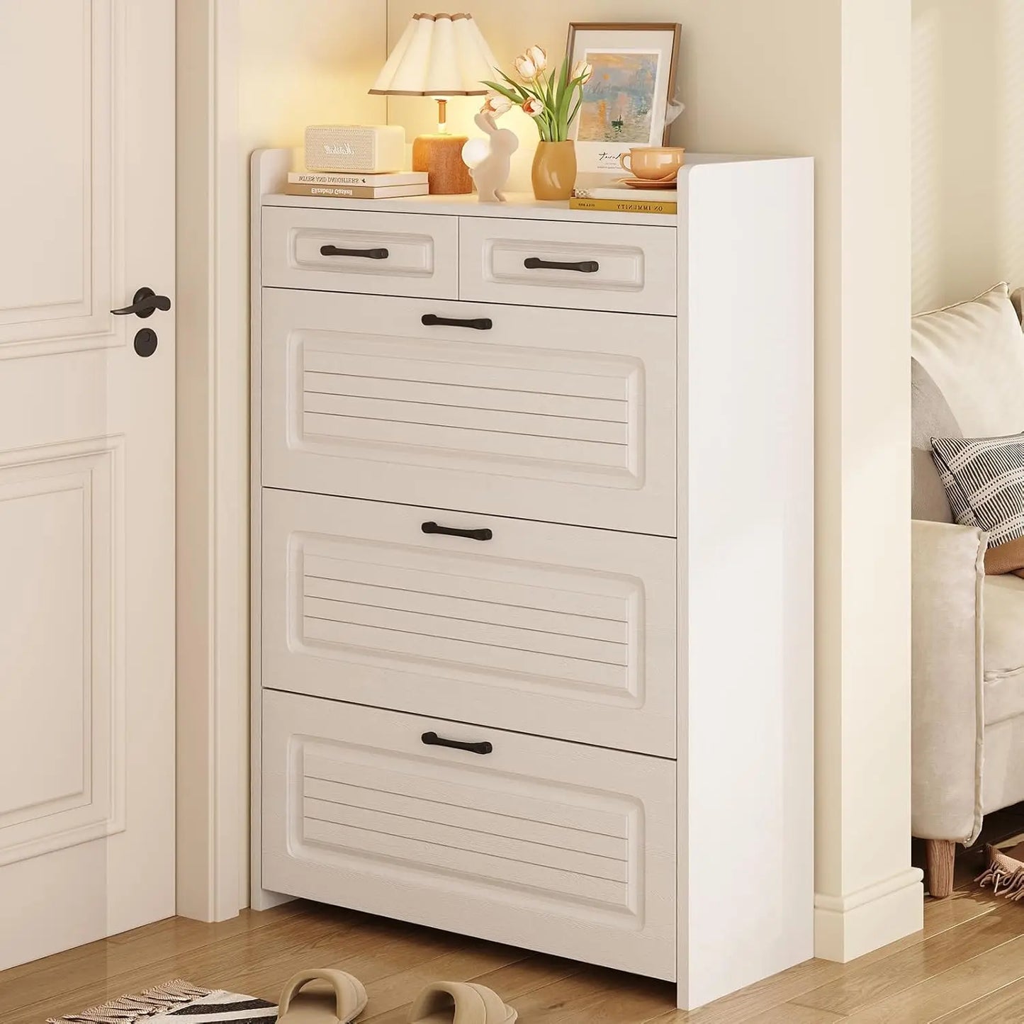 3 Flip Drawer & 2 Storage Drawer Cabinet
