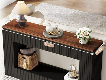 55-Inch Wood Entryway Table with Storage