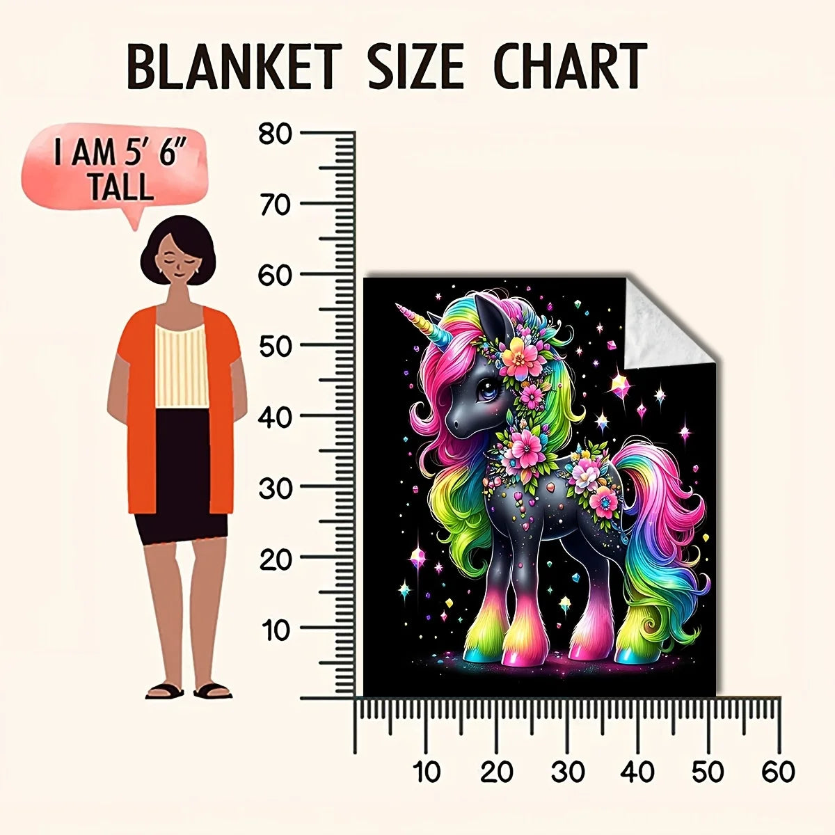High-Definition Printed Unicorn Blanket