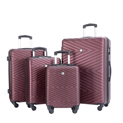 4-Piece ABS Suitcase With Spinner Wheels/Lock