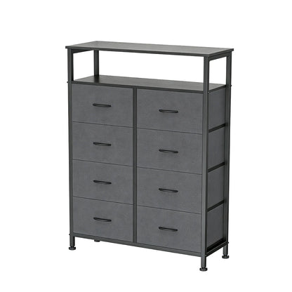Wooden Top TV Stand with Fabric Drawers