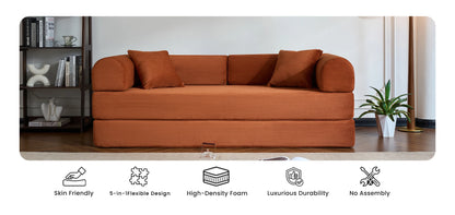 79’’ Folding Convertible Corduroy Sofa Bed