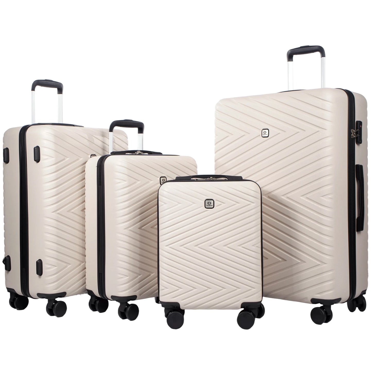 4-Piece ABS Suitcase With Spinner Wheels/Lock