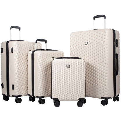 4-Piece ABS Suitcase With Spinner Wheels/Lock