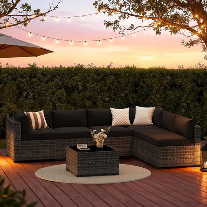 7-Piece Wicker Rattan Outdoor Furniture