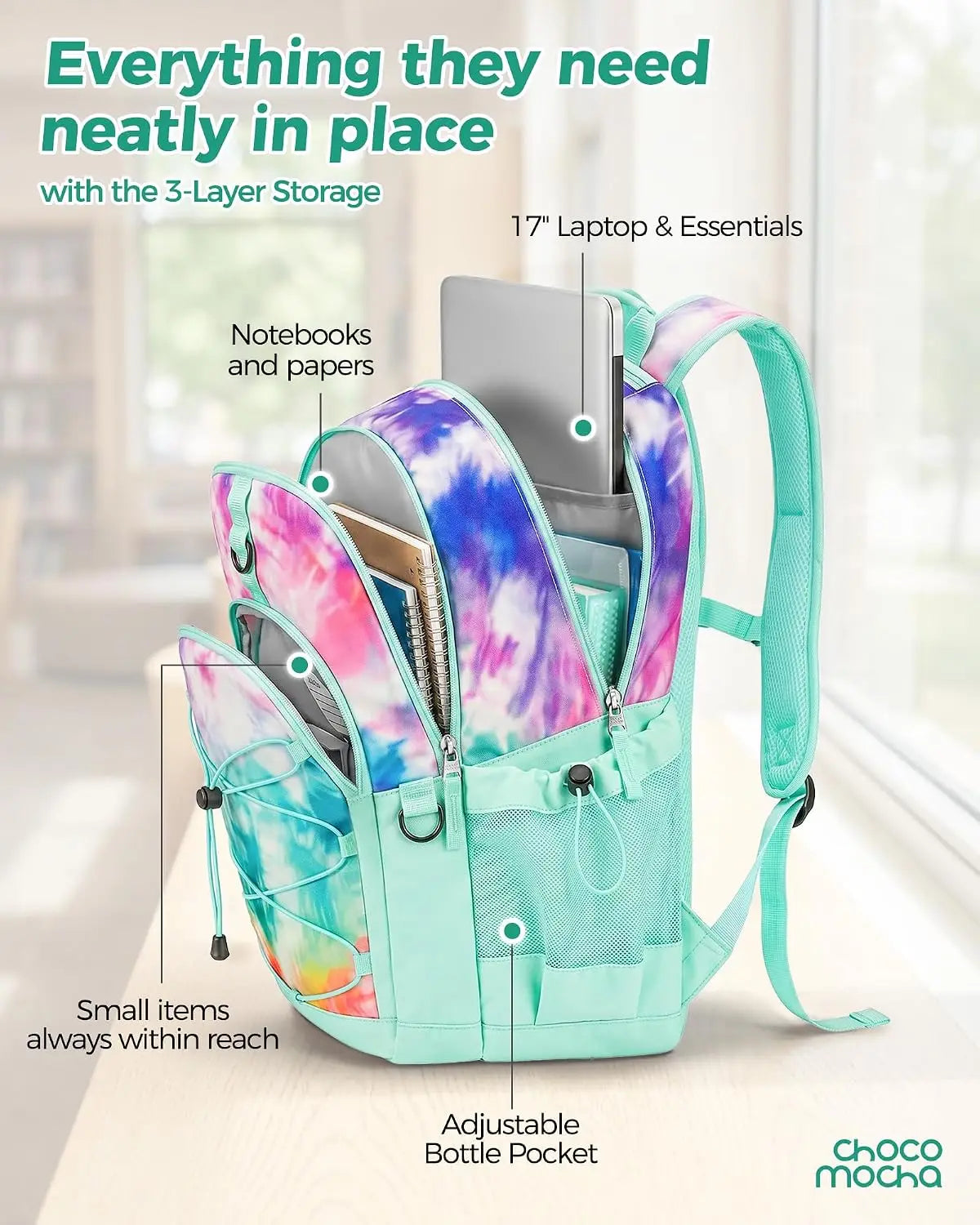 Girls School Backpack with Lunch Box