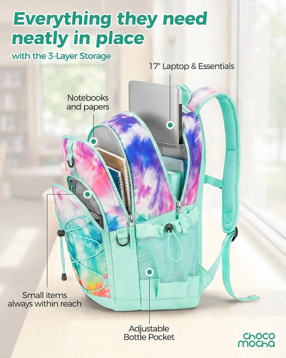 Girls School Backpack with Lunch Box