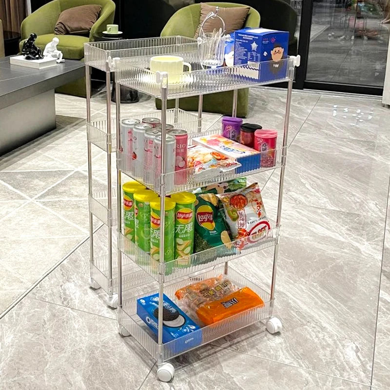 Narrow Storage Rack Trolley Organizer With Wheels