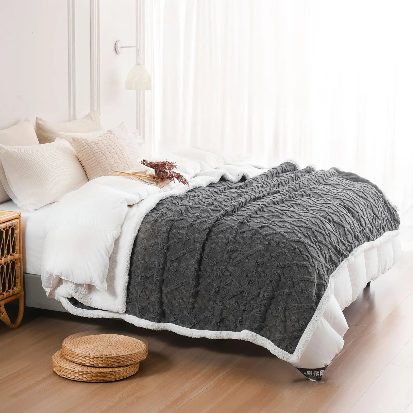 Jacquard Sherpa Weighted Blanket 3KG for Adults