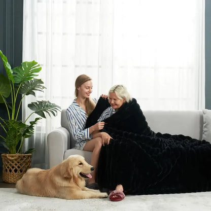 Faux Fur Throw Blanket for Couch