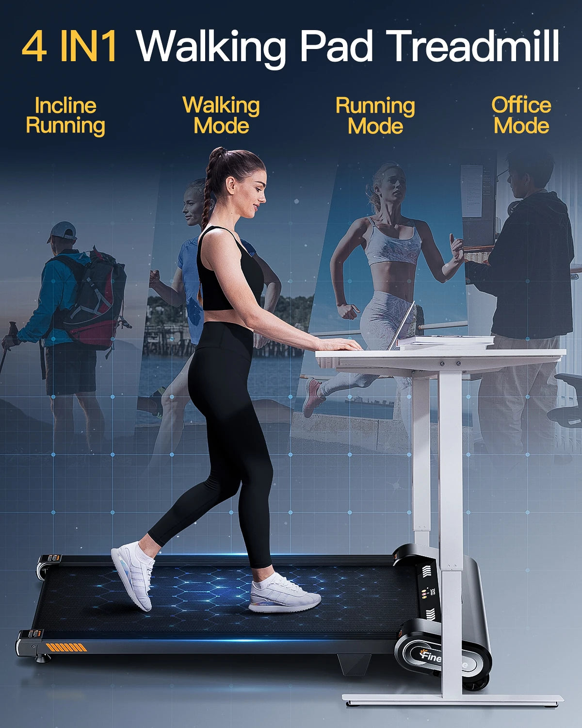 13% 6-Level Walking Pad with Auto Incline