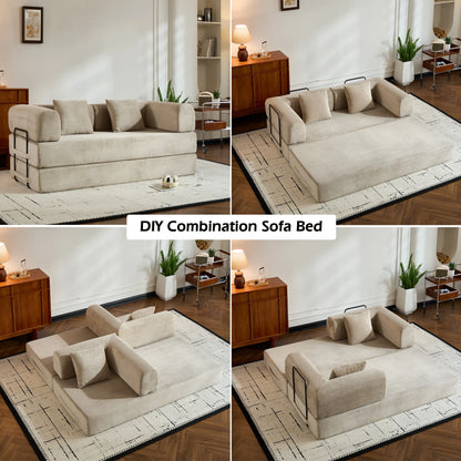 79" Folding Corduroy Futon Sofa Bed