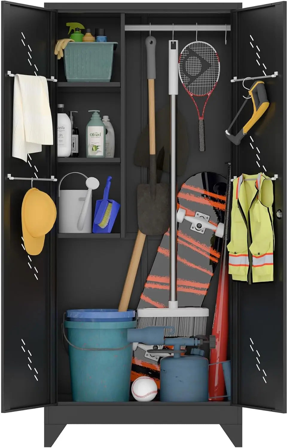 Metal Storage Cabinet with Locking Doors