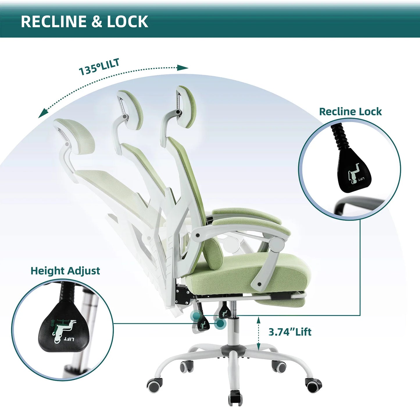 Ergonomic Reclining / Rocking Gaming Chair