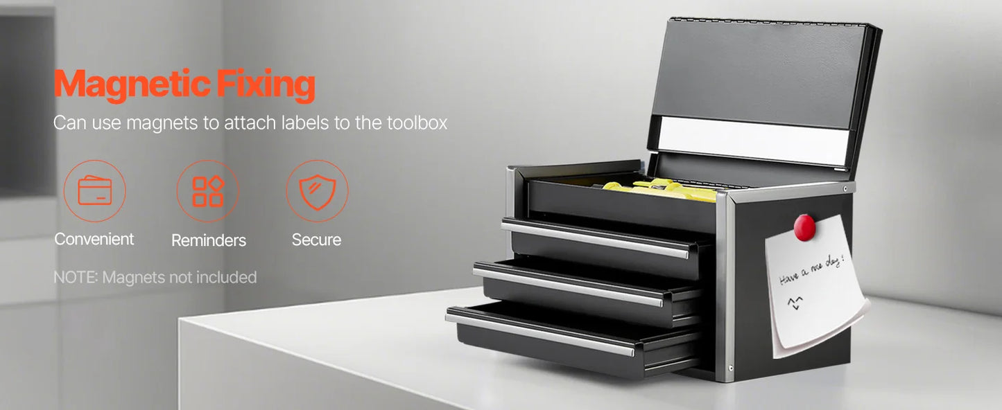 3 Drawers Portable Metal Tool Box