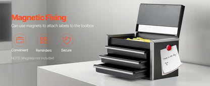 3 Drawers Portable Metal Tool Box