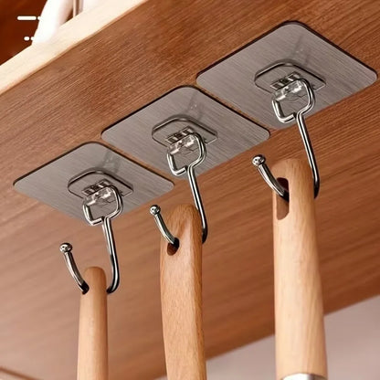 10pcs Transparent Heavy Duty Adhesive Wall Hooks