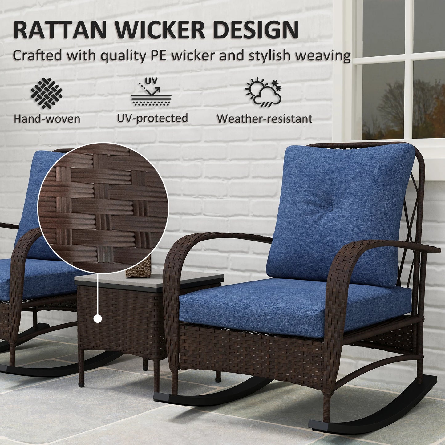 Rocking Chair Patio Furniture W / Table