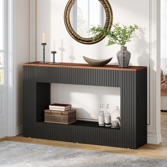 55-Inch Wood Entryway Table with Storage