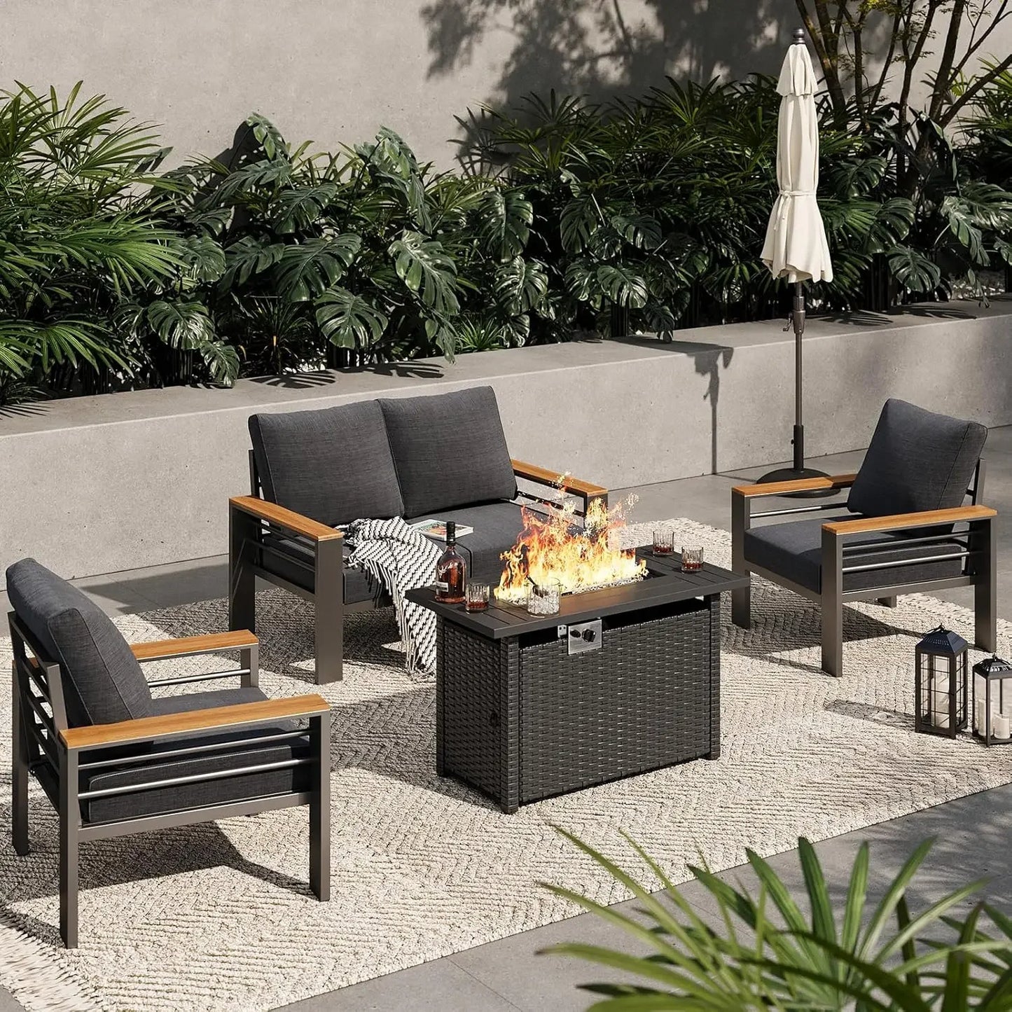 Outdoor Patio Furniture Set, with Coffee Table