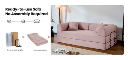 79’’ Folding Convertible Corduroy Sofa Bed