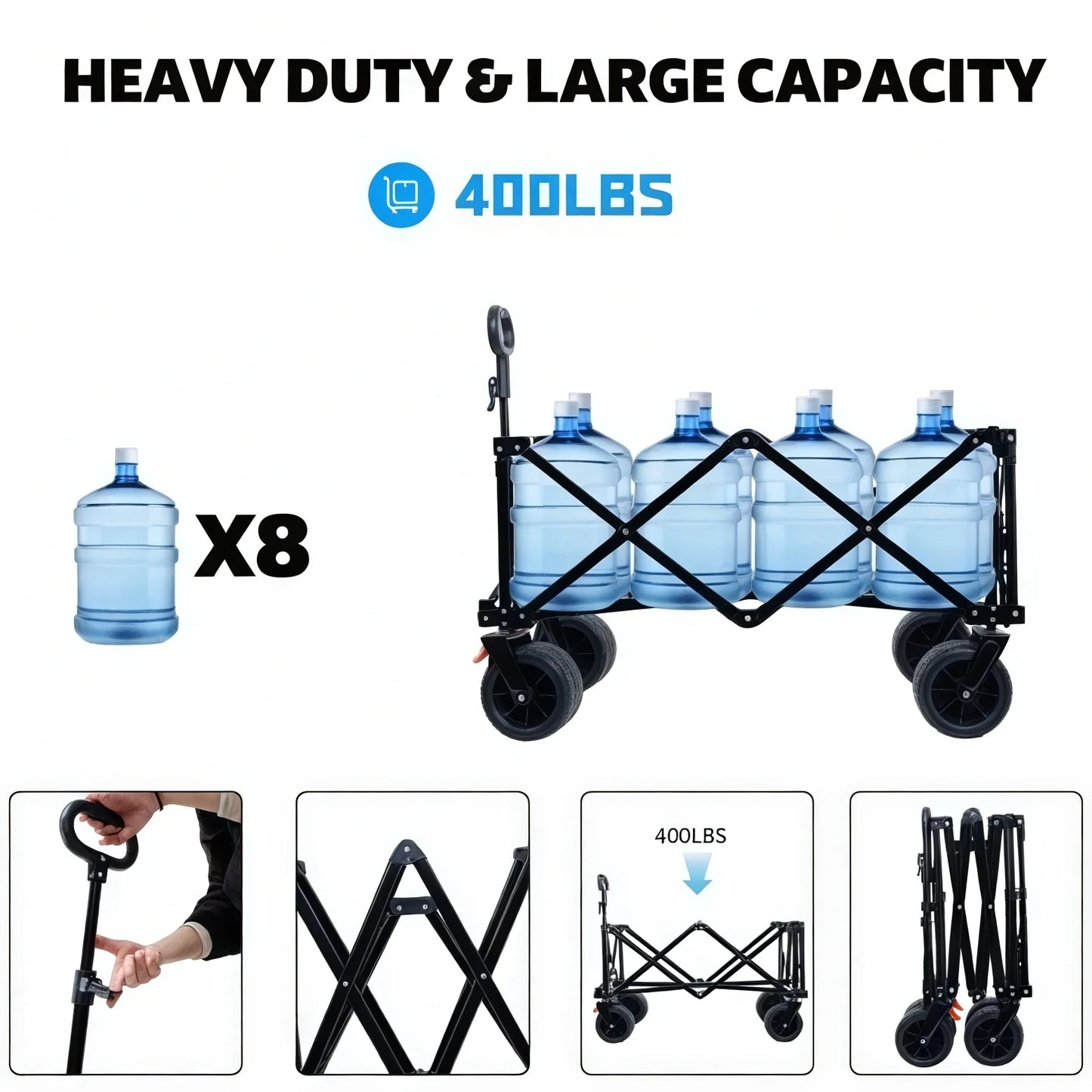400LBS Beach Cart with All Terrain Wheels