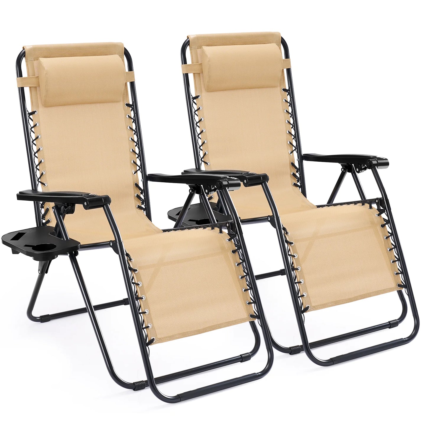 Set of 2 Portable Zero Gravity Recliner Chairs