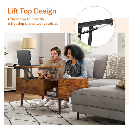 39.37"x19.7" Lift Top Tea Wood Coffee Table