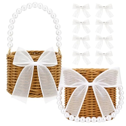 2 Pack Wicker Rattan Storage Baskets