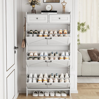 Shoe Cabinet with 3 Flip and 2 Drawers