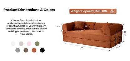 79’’ Folding Convertible Corduroy Sofa Bed