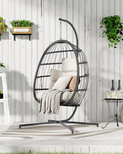 Double Hanging Egg Chair with Stand