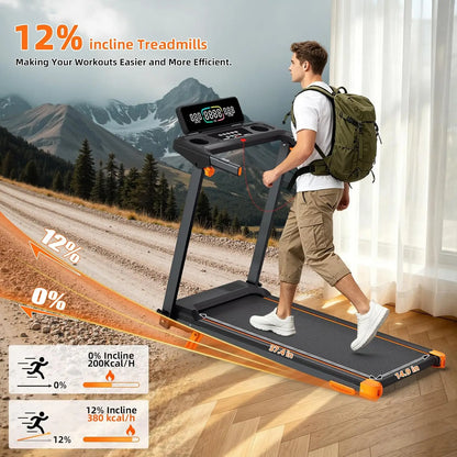 12% Incline, 3-in-1 Foldable Treadmills