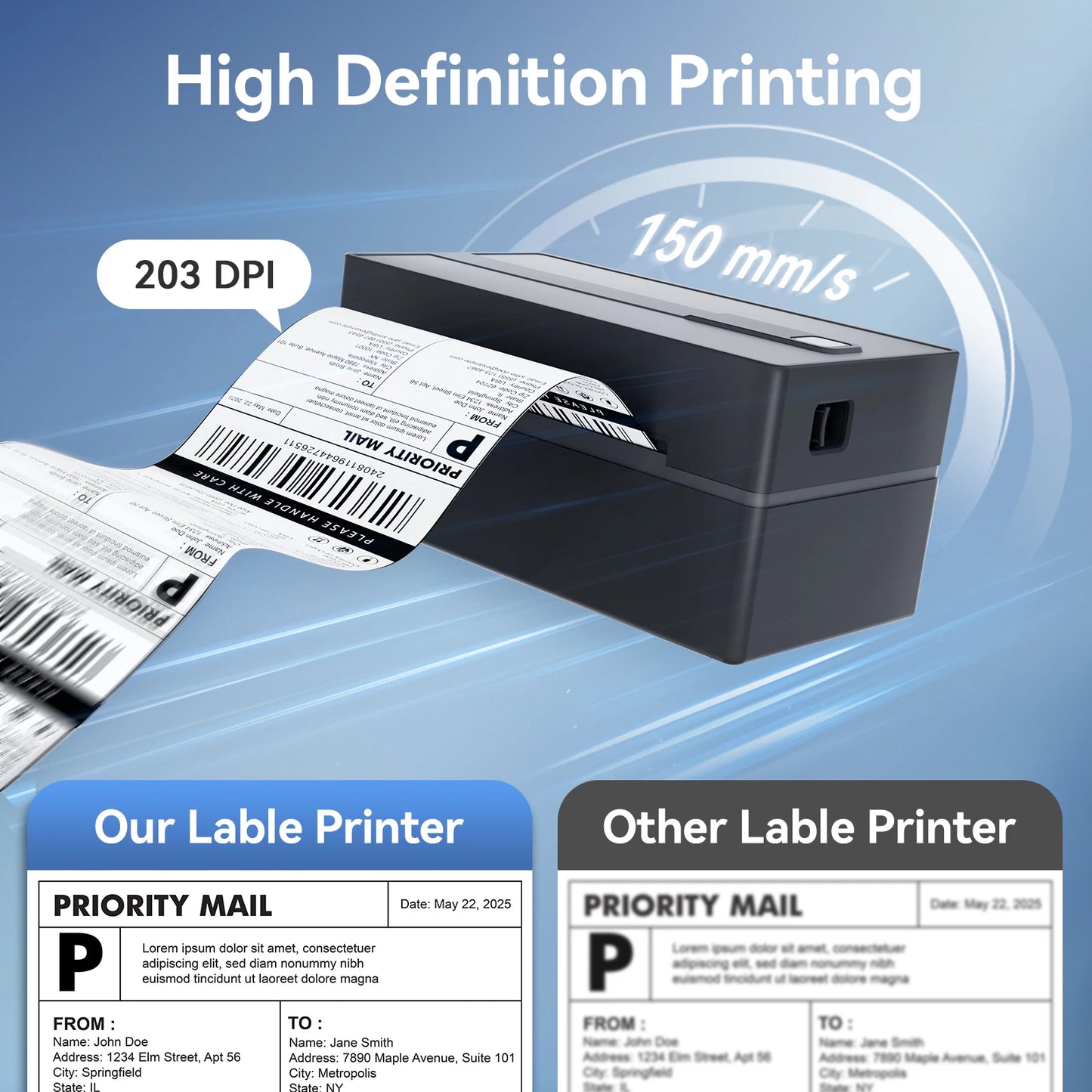 Thermal Label Printer No Ink Required 203DPI