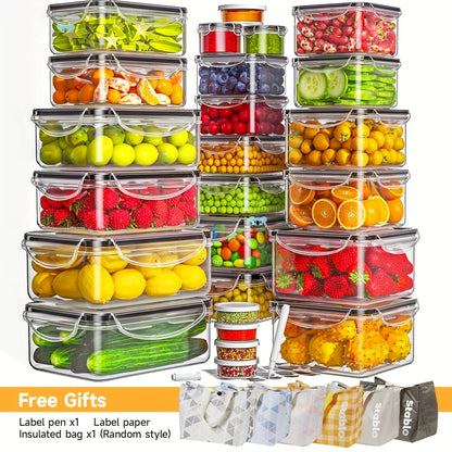 48Pcs BPA-Free Food Storage Set with Labels
