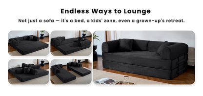 79’’ Folding Convertible Corduroy Sofa Bed