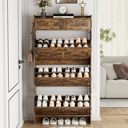 Shoe Cabinet with 3 Flip and 2 Drawers