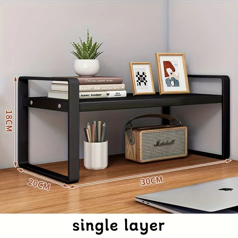 Multi-Tier Iron Office Desk Storage Rack