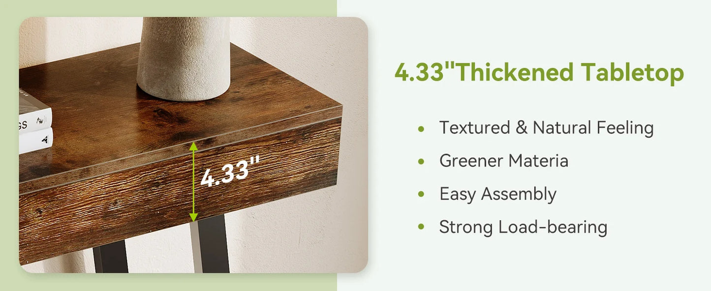 2-Tier Console Table with Metal Frame