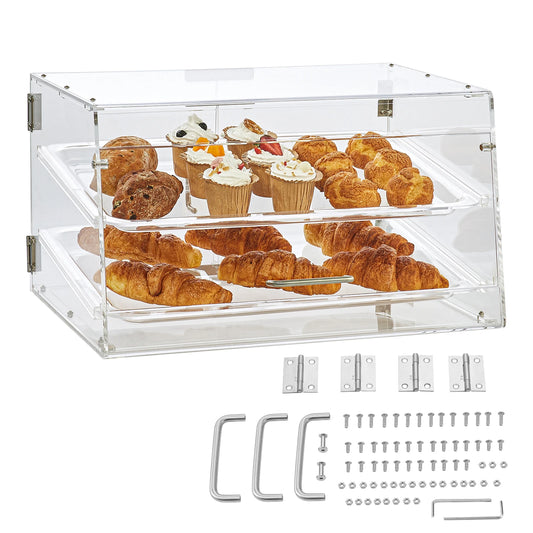 Clear Pastry Display Case Acrylic Commercial Countertop