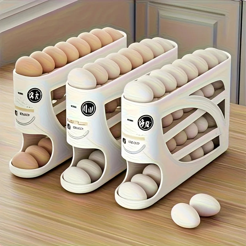 Automatic Rolling Egg Dispenser Organizer