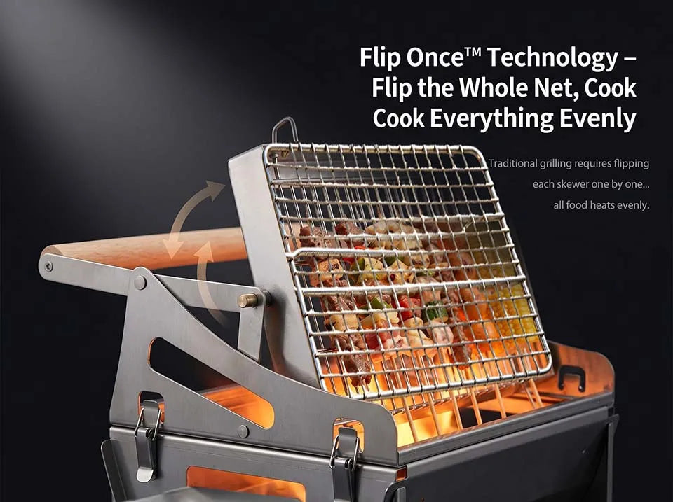 360° Portable Foldable Rotating Charcoal Grill