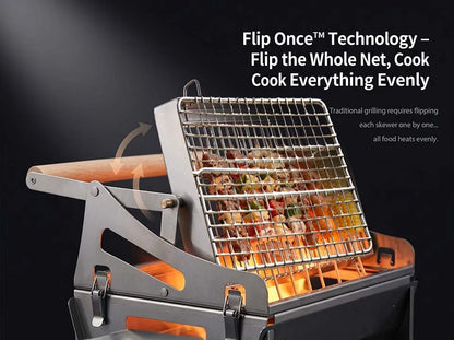 360° Portable Foldable Rotating Charcoal Grill