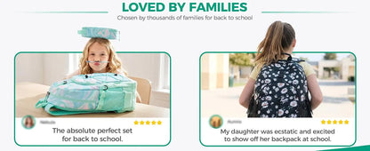 Girls School Backpack with Lunch Box