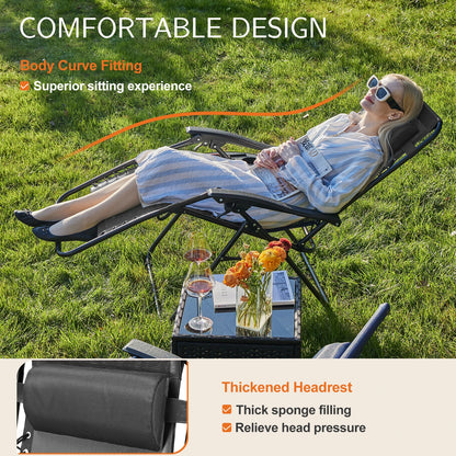 Portable Recliner Camping Chair with Cup Holder