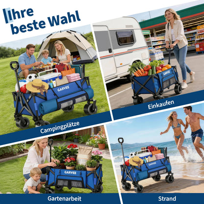 Outdoor Camping Cart with 8-Inch Wheels/Adjustable Handle